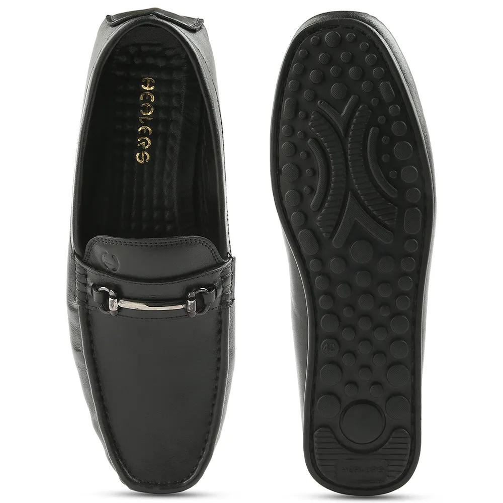 Healers Black Casual Loafers For Men S201-01 By Liberty