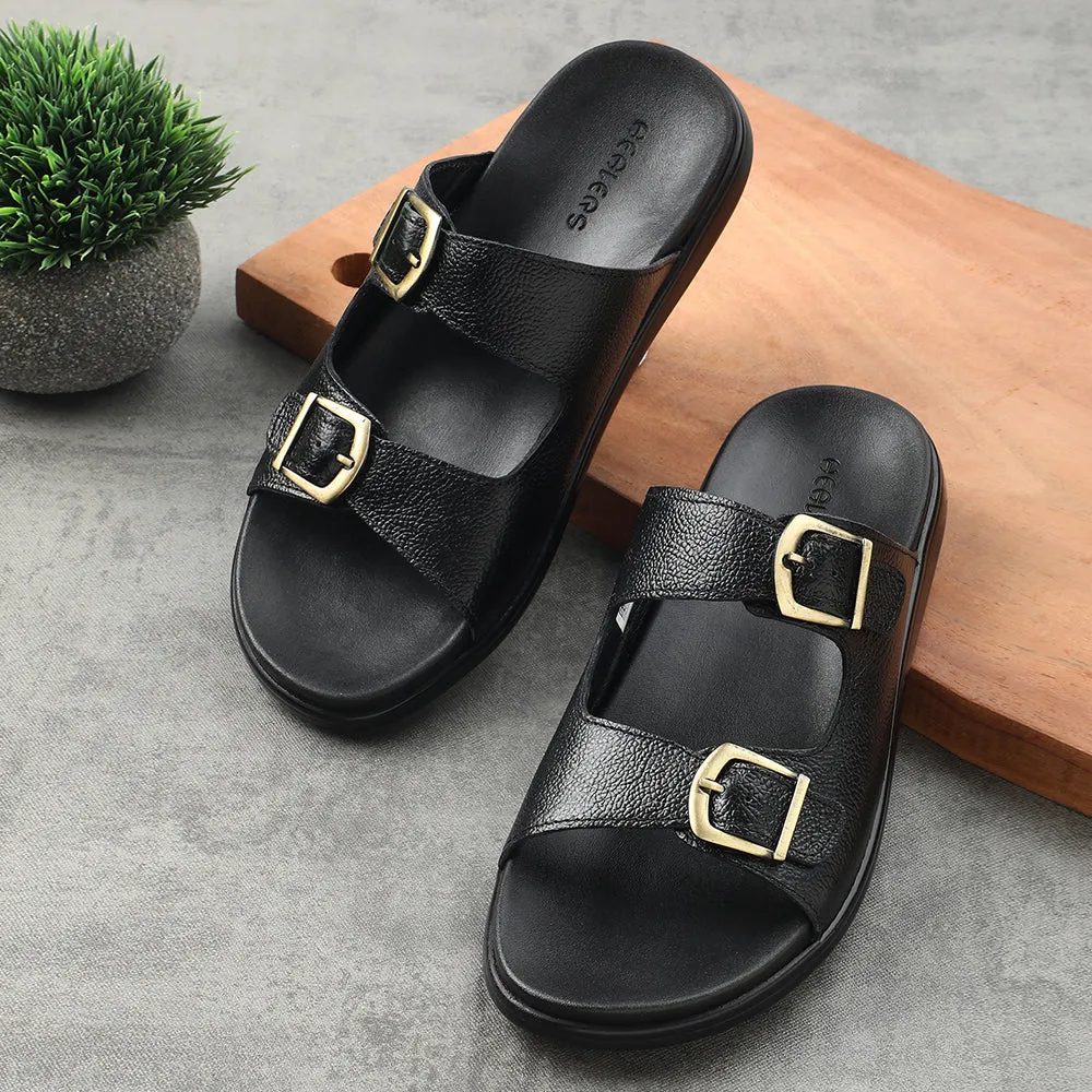 Healers Black Casual Sandal For Men MDL-11E By Liberty