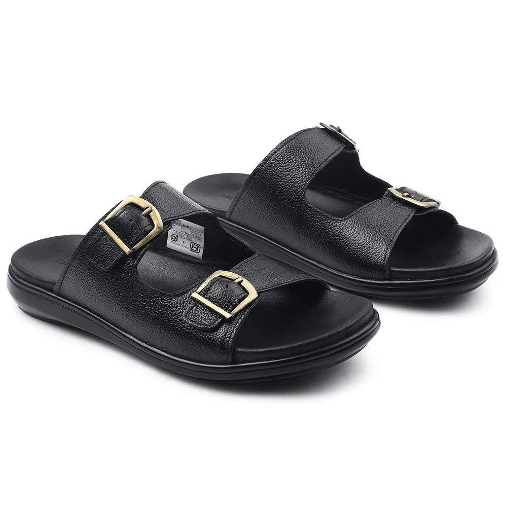 Healers Black Casual Sandal For Men MDL-11E By Liberty