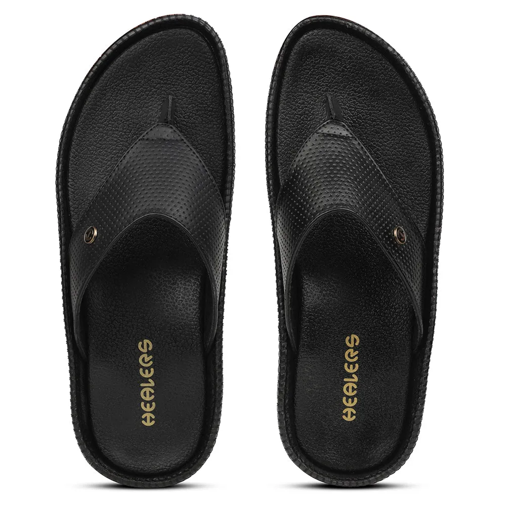 Healers Black Casual Slipper For Men CSS-25 By Liberty