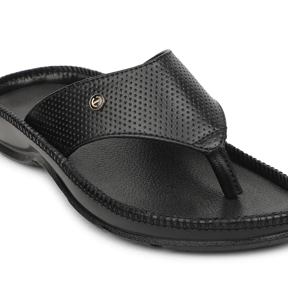 Healers Black Casual Slipper For Men CSS-25 By Liberty