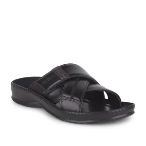 Healers Black Casual Slippers For Men STARC-2E By Liberty