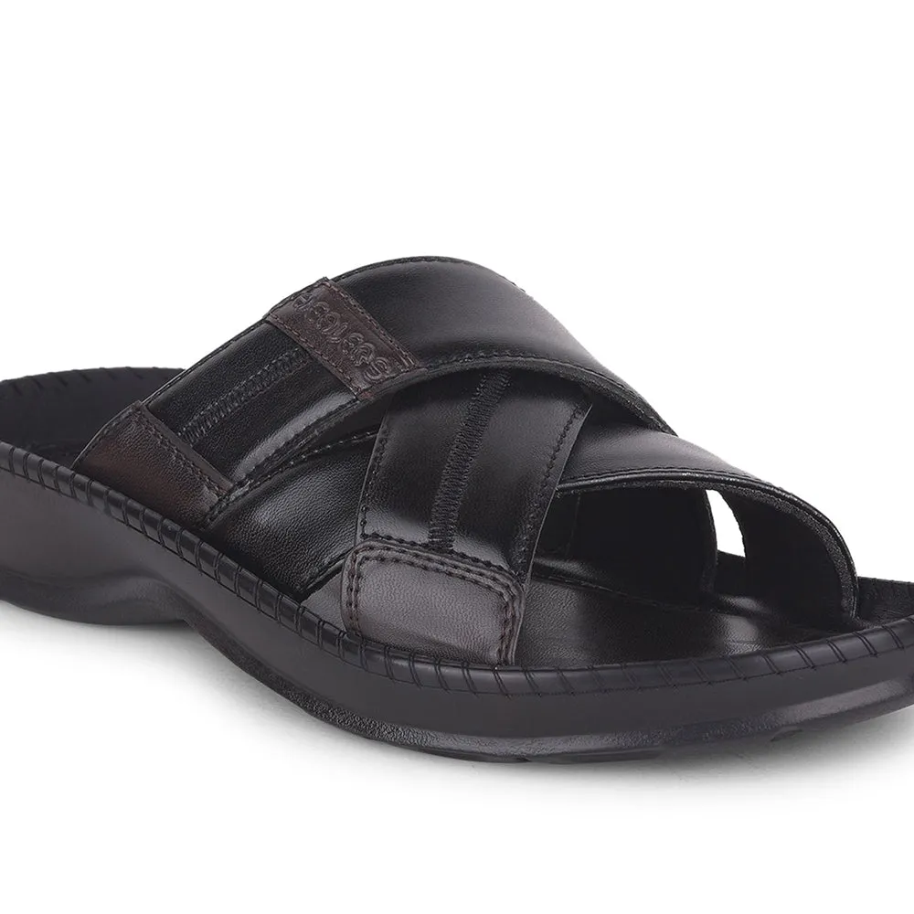 Healers Black Casual Slippers For Men STARC-2E By Liberty