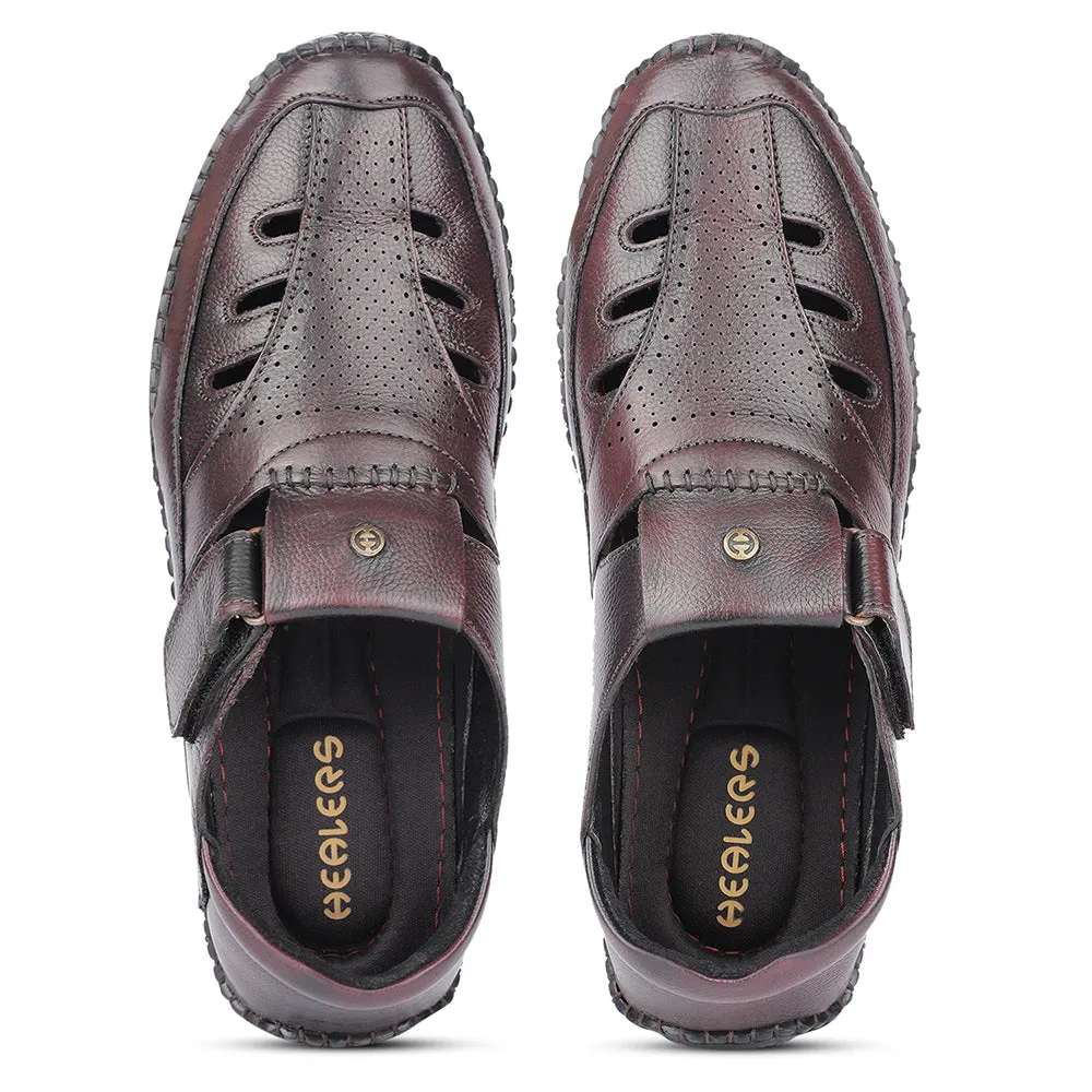 Healers Brown Casual Buckle Sandal For Men JPL-205 By Liberty