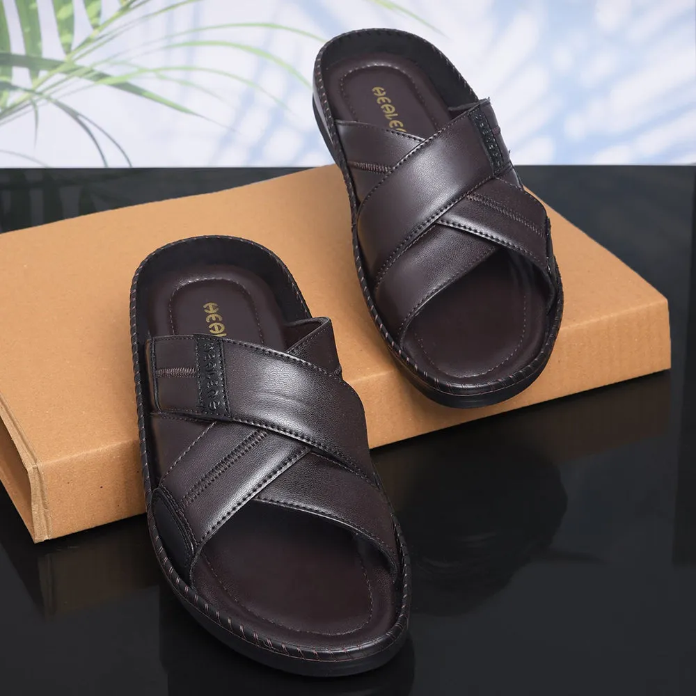 Healers Brown Casual Slippers For Men STARC-2E By Liberty