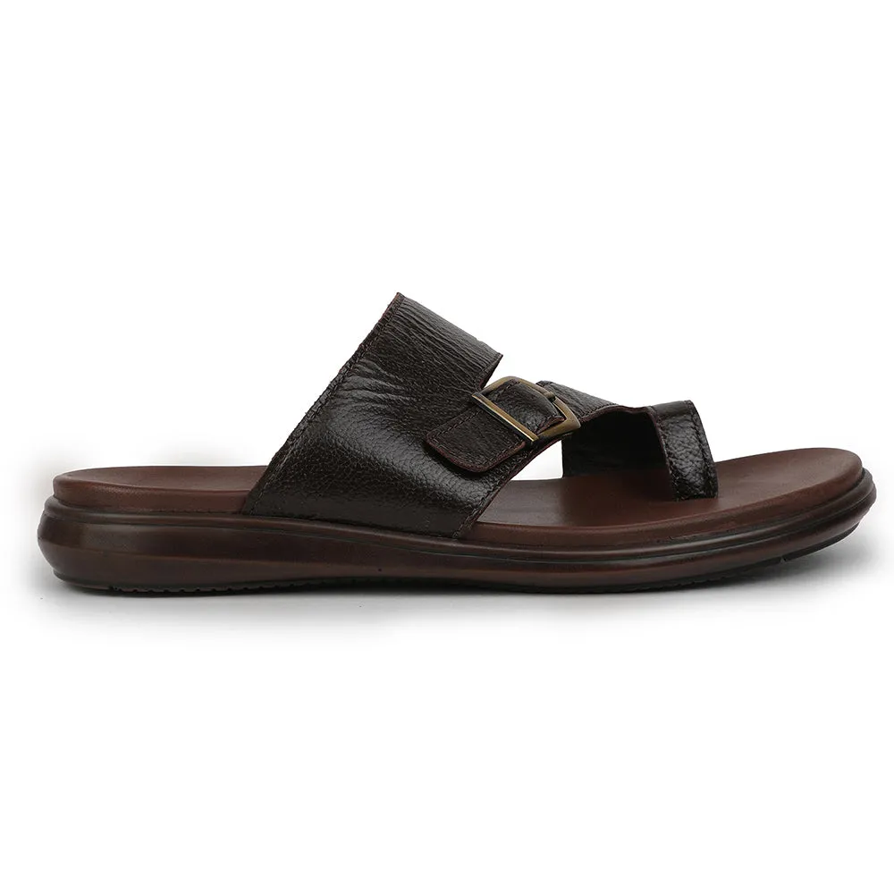 Healers Brown Casual Toe Ring Slipper For Men MDL-10E By Liberty