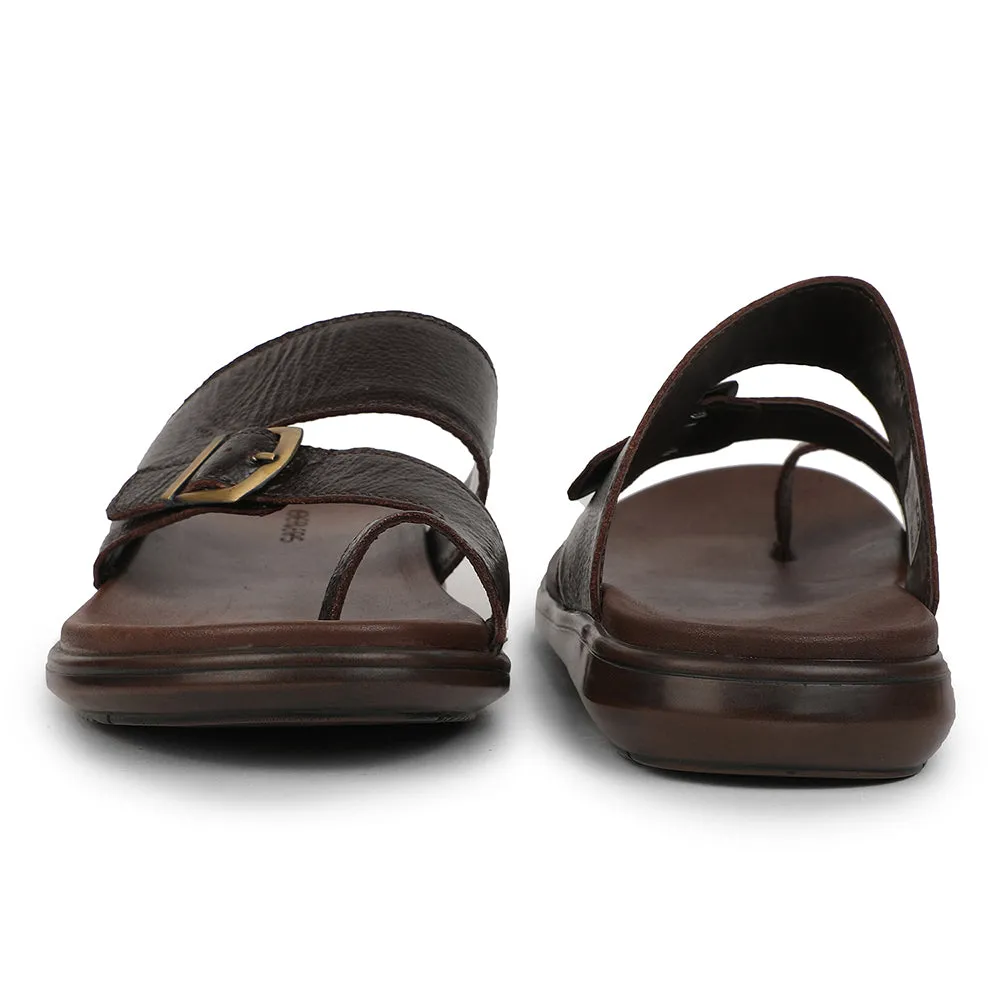 Healers Brown Casual Toe Ring Slipper For Men MDL-10E By Liberty