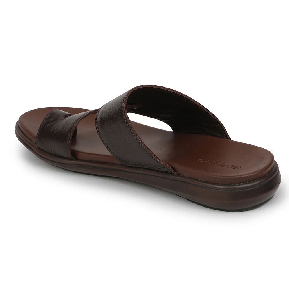Healers Brown Casual Toe Ring Slipper For Men MDL-10E By Liberty