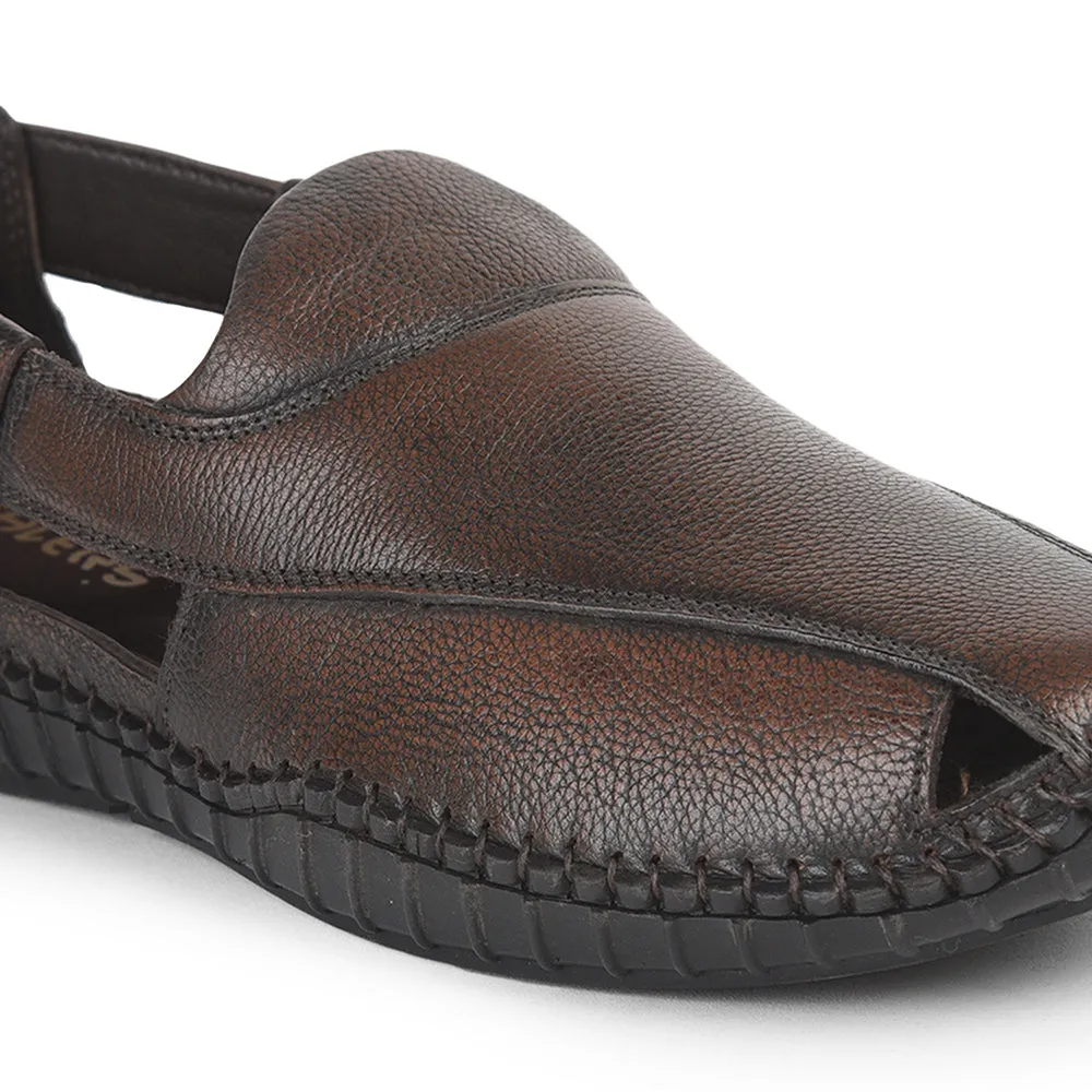 Healers Formal Brown Sandals For Men JPL-204 By Liberty