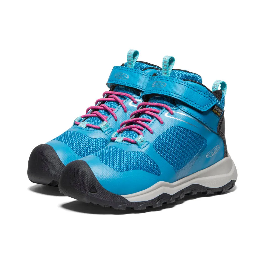 Keen Little Kids' Wanduro Waterproof Boot  |  Fjord Blue/Fuchsia Purple