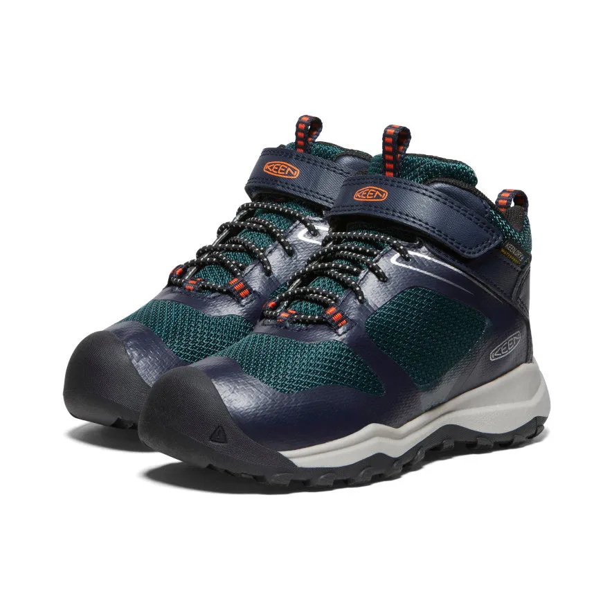 Keen Little Kids' Wanduro Waterproof Boot  |  Sky Captain/Sea Moss