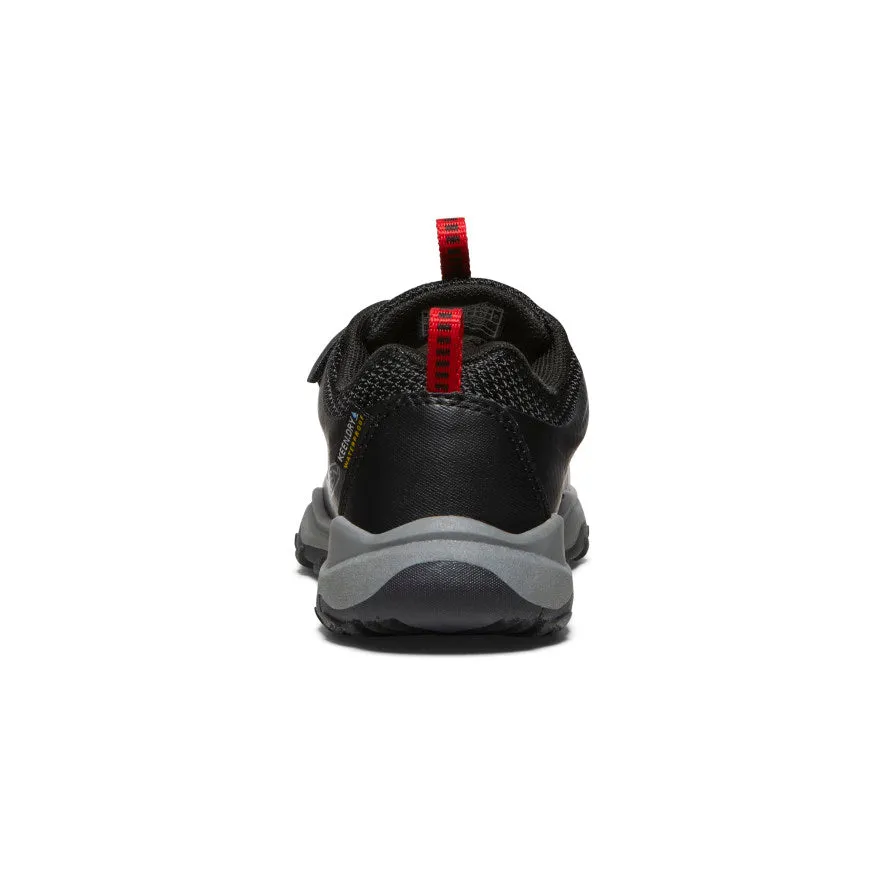 Keen Little Kids' Wanduro Waterproof Shoe  |  Black/Ribbon Red