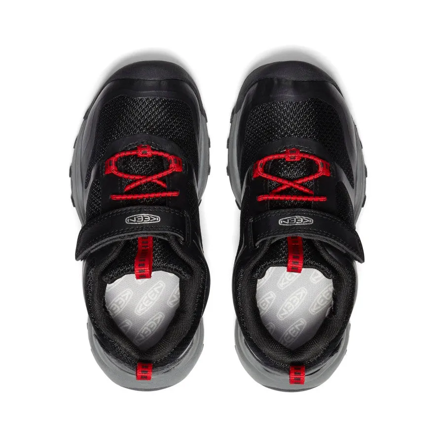 Keen Little Kids' Wanduro Waterproof Shoe  |  Black/Ribbon Red