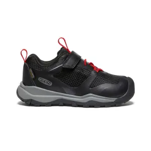 Keen Little Kids' Wanduro Waterproof Shoe  |  Black/Ribbon Red