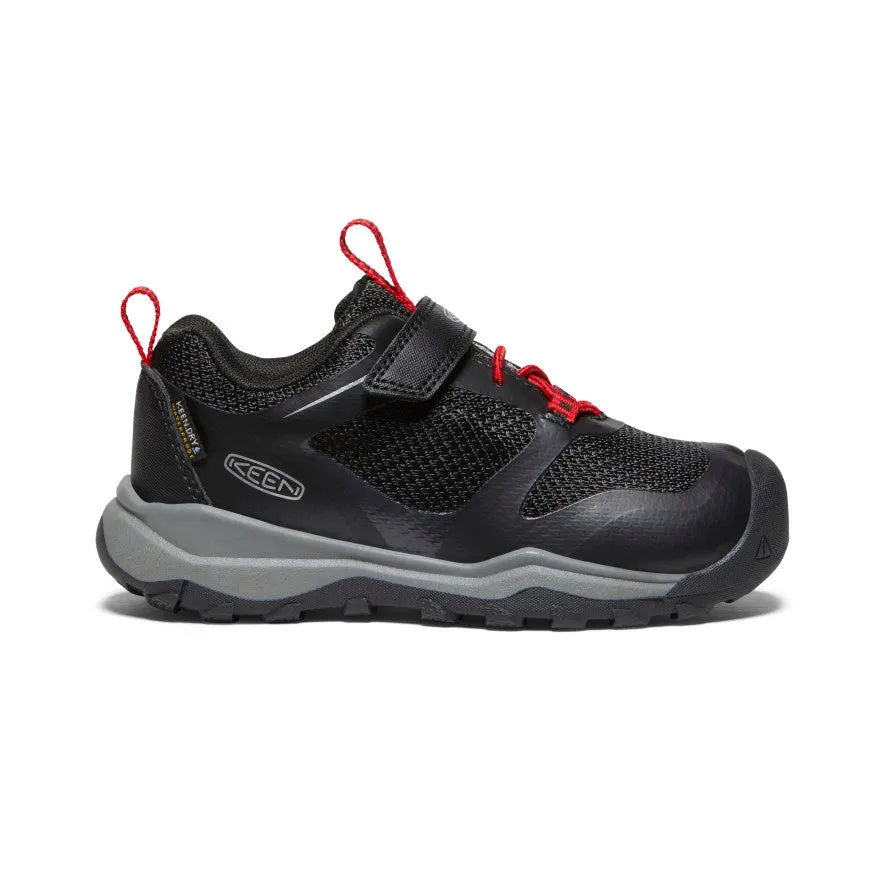 Keen Little Kids' Wanduro Waterproof Shoe  |  Black/Ribbon Red