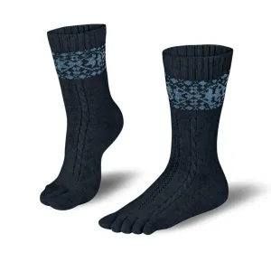 Knitido Merino & Cashmere Snowflakes  Tsokker  Anthracite / Light Blue