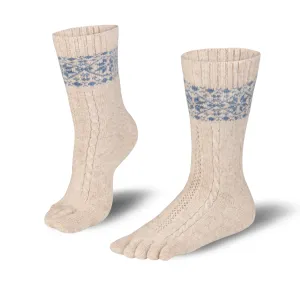 Knitido Merino & Cashmere Snowflakes  Tsokker  Beige / Blue