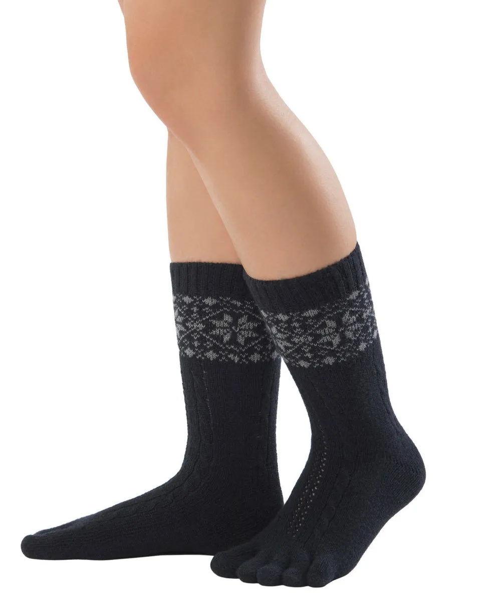 Knitido Merino & Cashmere Snowflakes  Tsokker  Black / Grey