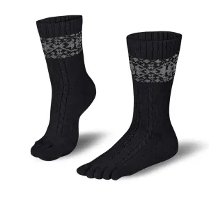 Knitido Merino & Cashmere Snowflakes  Tsokker  Black / Grey