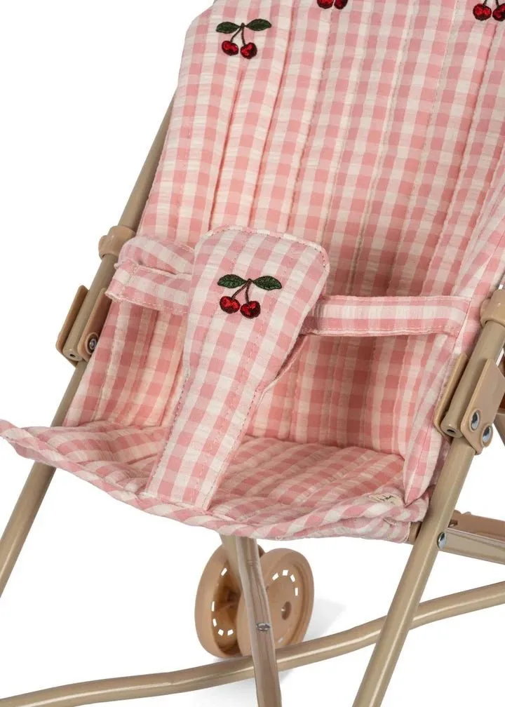 Konges Sljd: Doll Stroller - Powder Pink Check