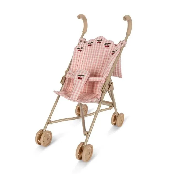 Konges Sljd: Doll Stroller - Powder Pink Check