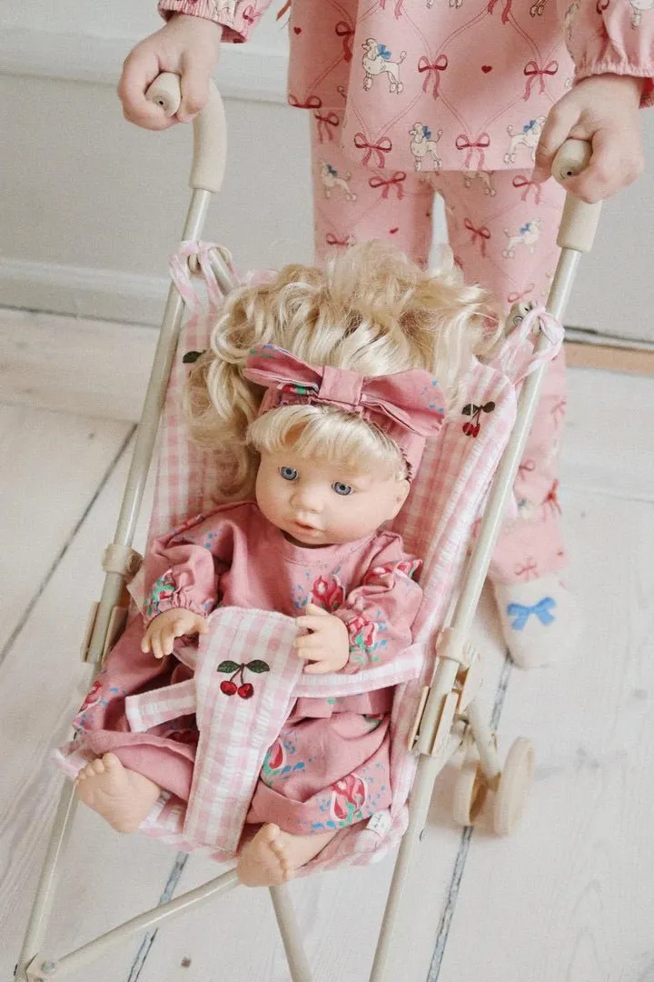 Konges Sljd: Doll Stroller - Powder Pink Check