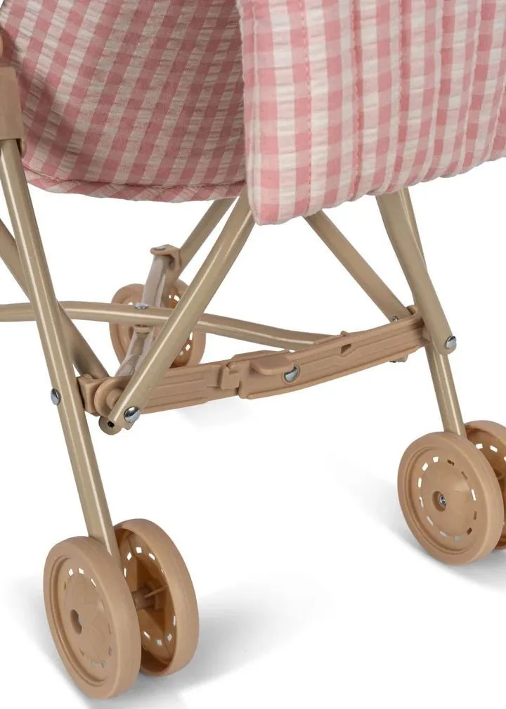 Konges Sljd: Doll Stroller - Powder Pink Check