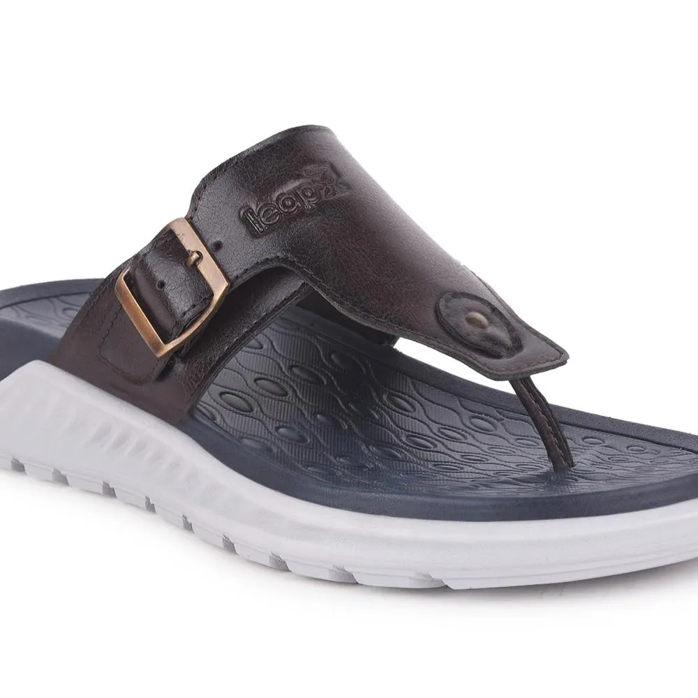 Leap7x Brown Casual Slippers For Men CHARLY-1E By Liberty