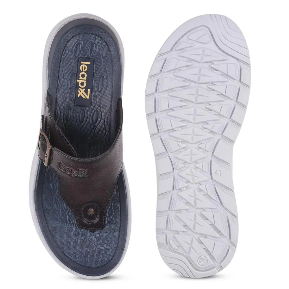 Leap7x Brown Casual Slippers For Men CHARLY-1E By Liberty