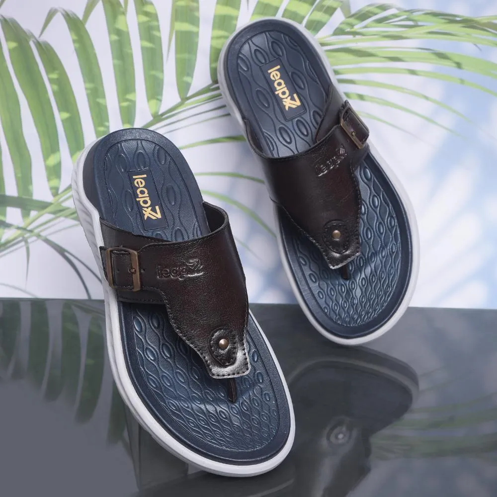 Leap7x Brown Casual Slippers For Men CHARLY-1E By Liberty