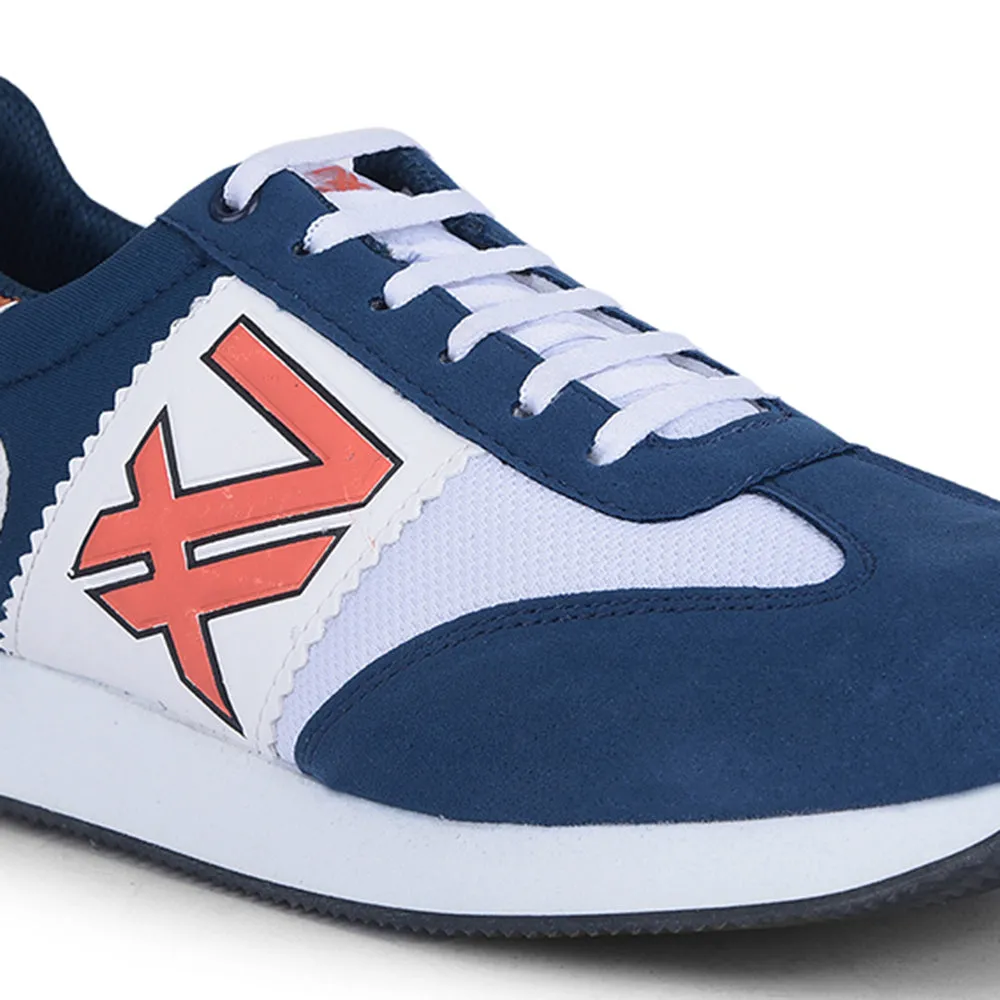 Leap7x Casual Teal Blue Lacing Sneakers For Men BACKAM-1E By Liberty
