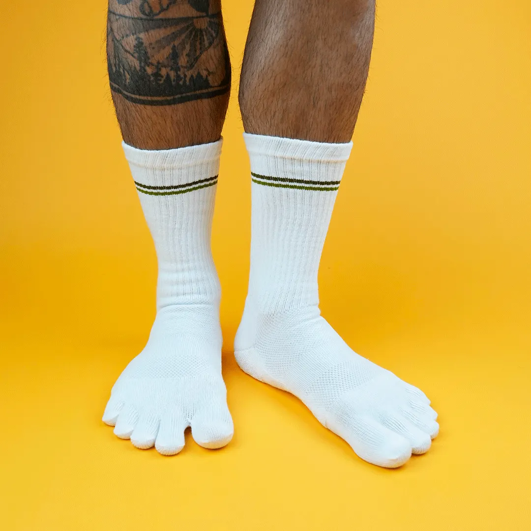 My Foot Function Tsokker  Crew Length  White & Green