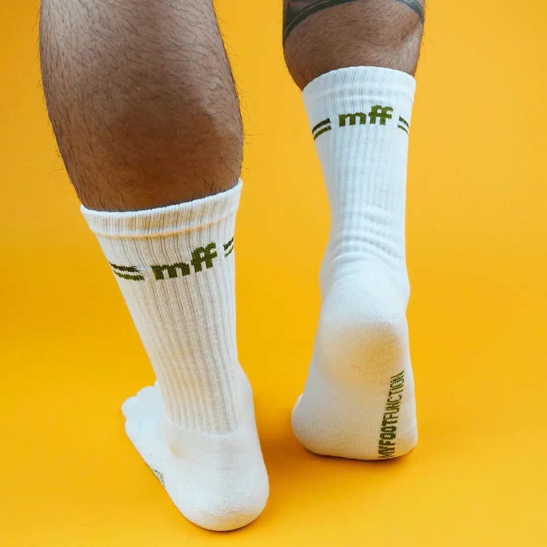My Foot Function Tsokker  Crew Length  White & Green