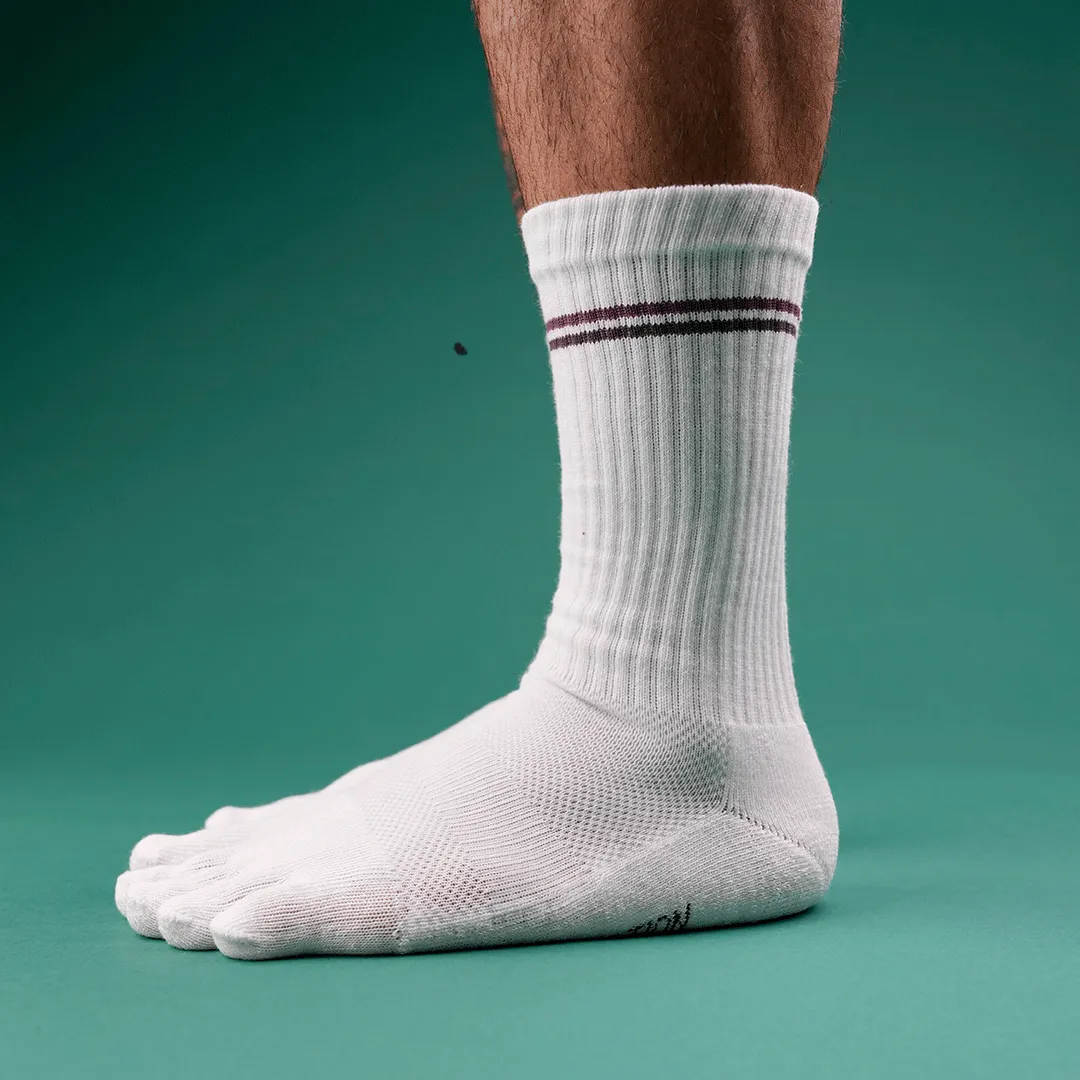 My Foot Function Tsokker  Crew Length  White & Purple