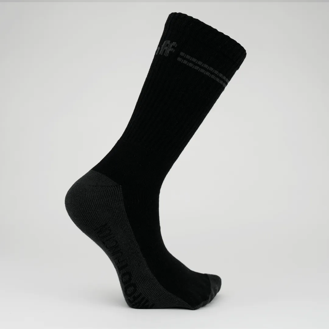 My Foot Function Wide Socks  Crew Length  Black