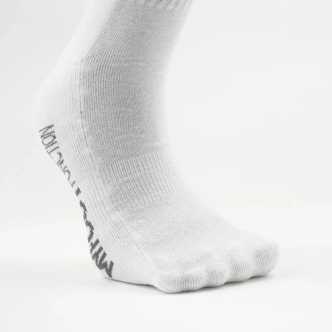 My Foot Function Wide Socks  Crew Length  White