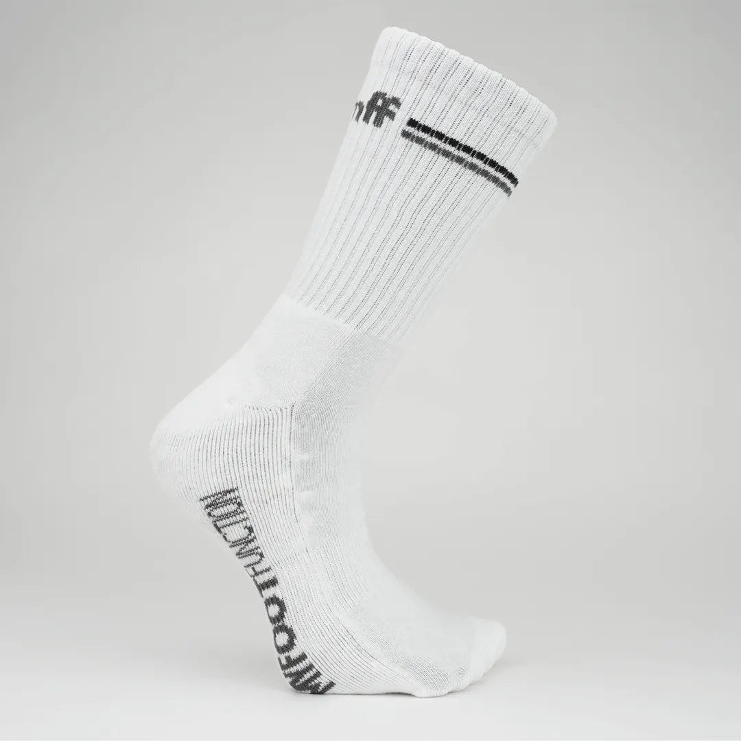 My Foot Function Wide Socks  Crew Length  White