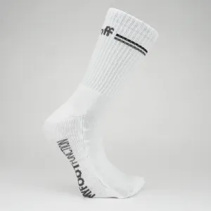 My Foot Function Wide Socks  Crew Length  White