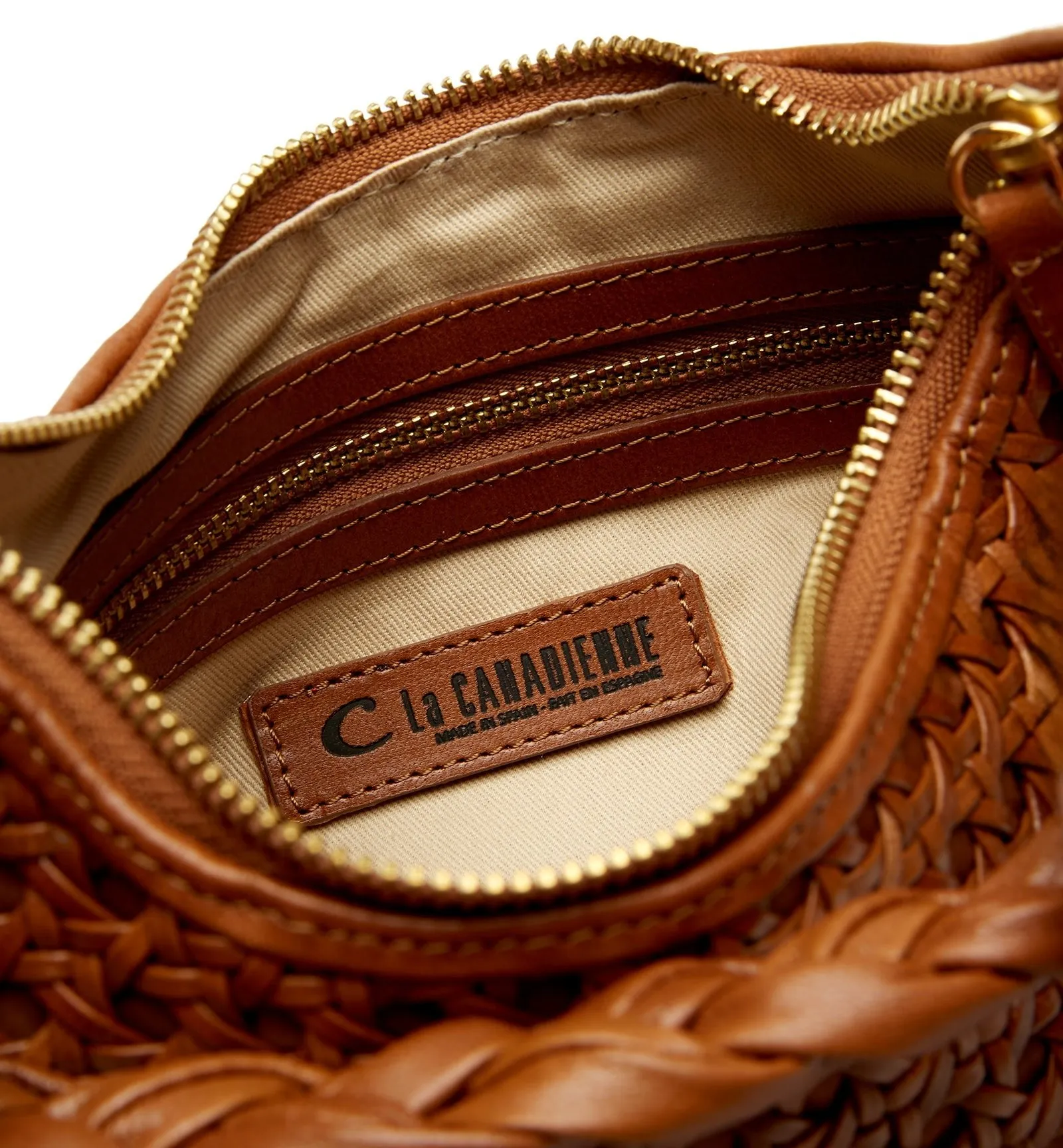 PATTI WOVEN LEATHER SHOULDER BAG La Canadienne