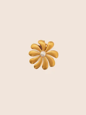 Pearl Flower Clip Gold Maguire