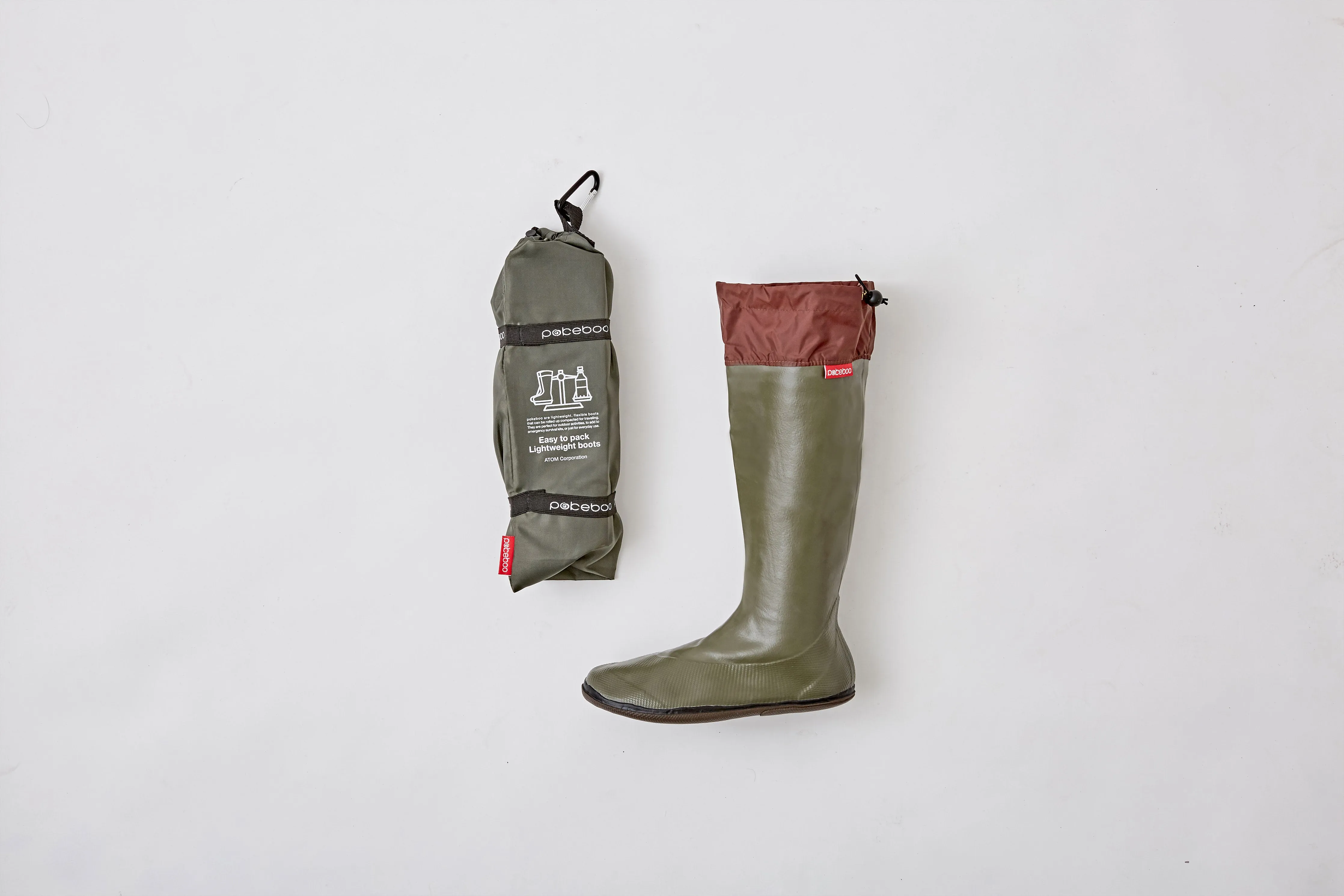 Pokeboo  Foldbare Gummistvler  Khaki