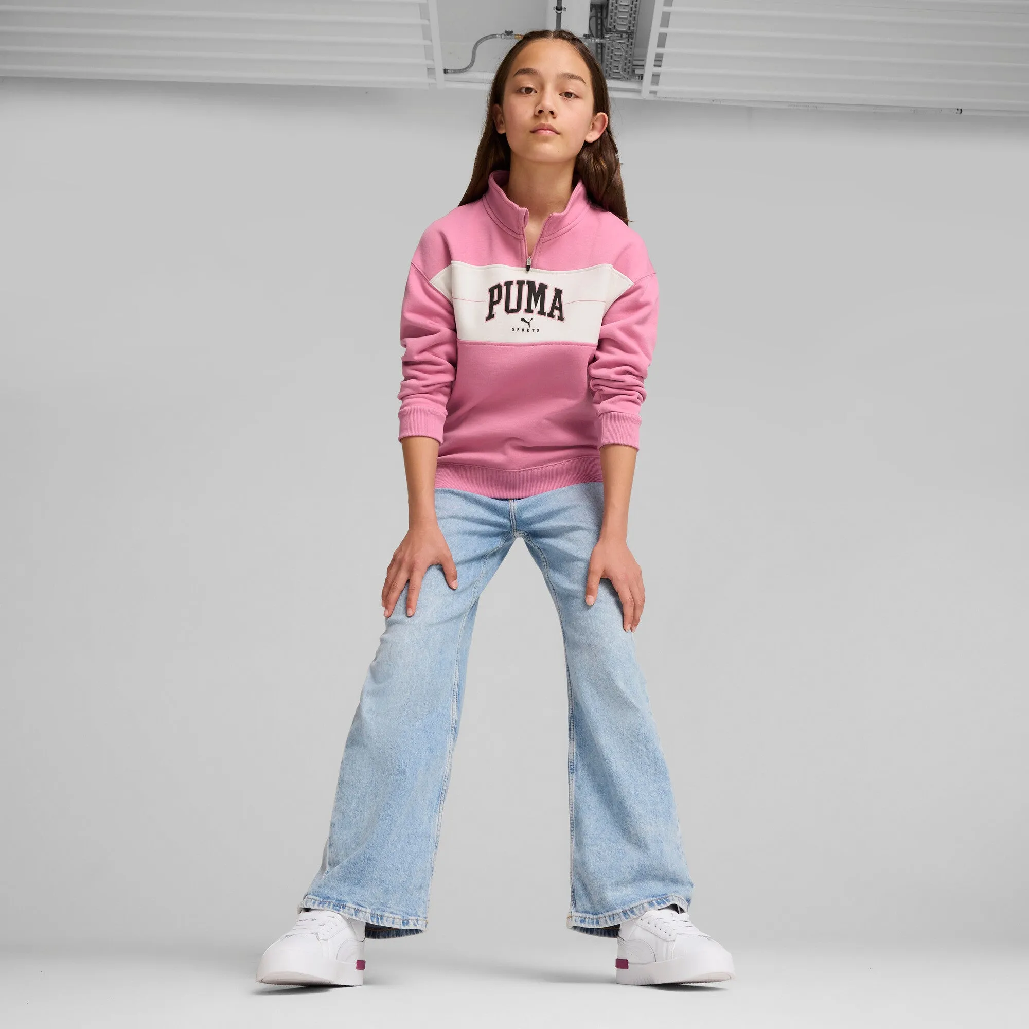 PUMA Big Kids' Girls' SQUAD Half-Zip