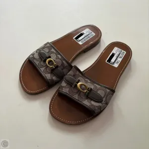 Sandals Designer By Coach In Brown, Size: 8.5
