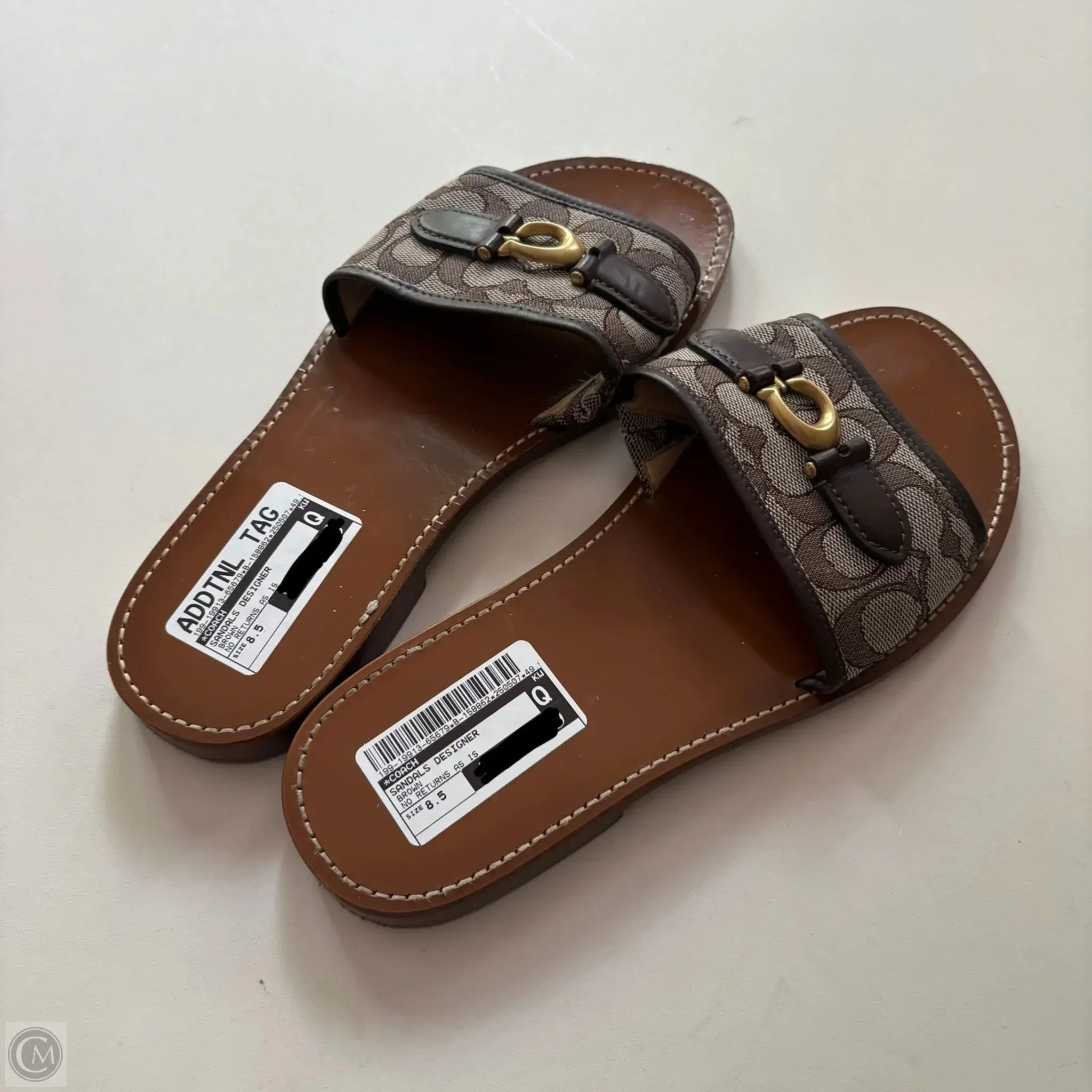 Sandals Designer By Coach In Brown, Size: 8.5
