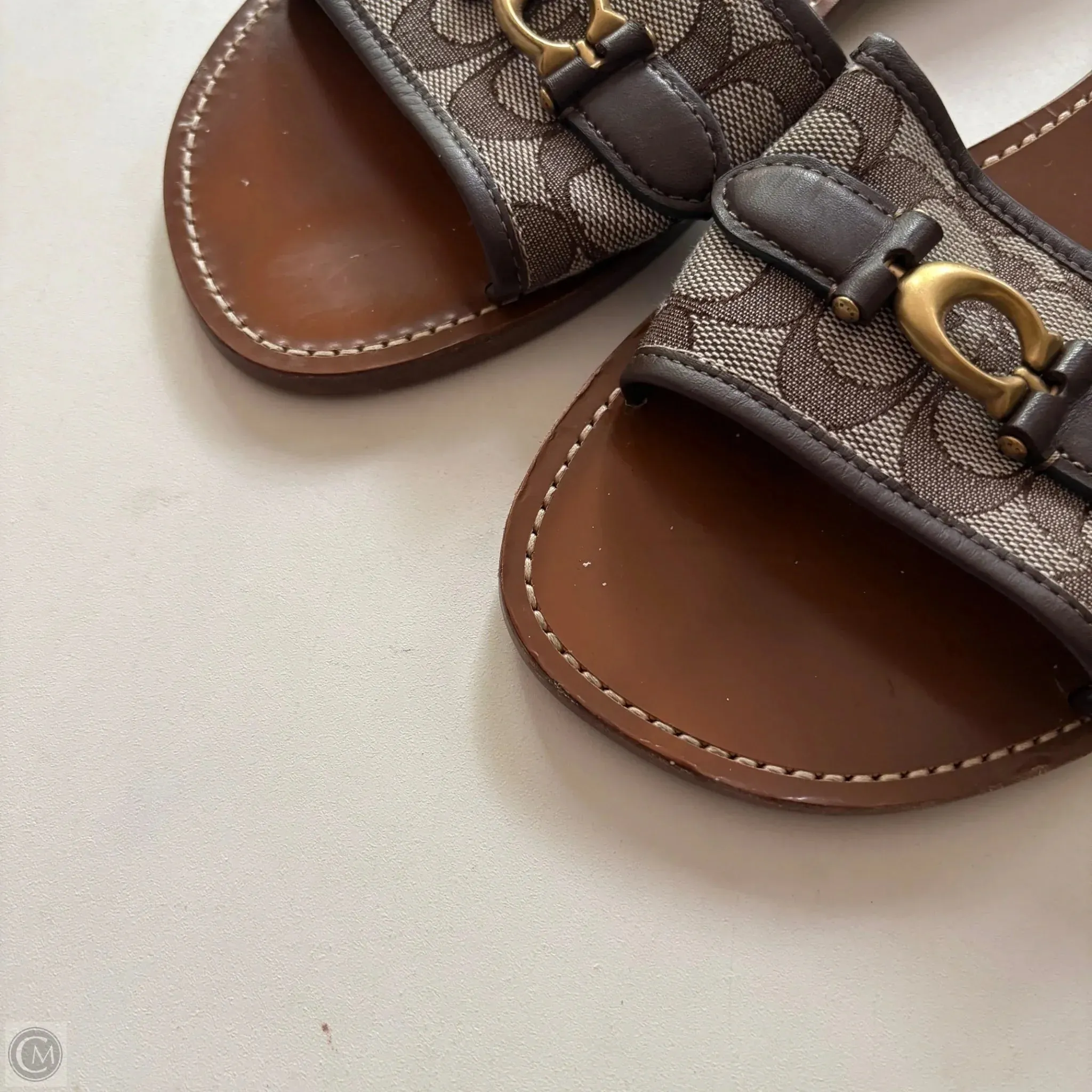 Sandals Designer By Coach In Brown, Size: 8.5