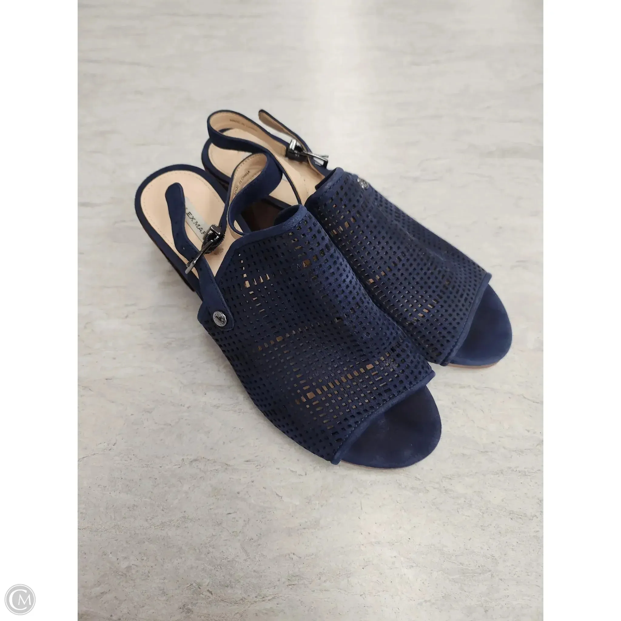 Sandals Heels Block By Alex Marie In Blue, Size: 7