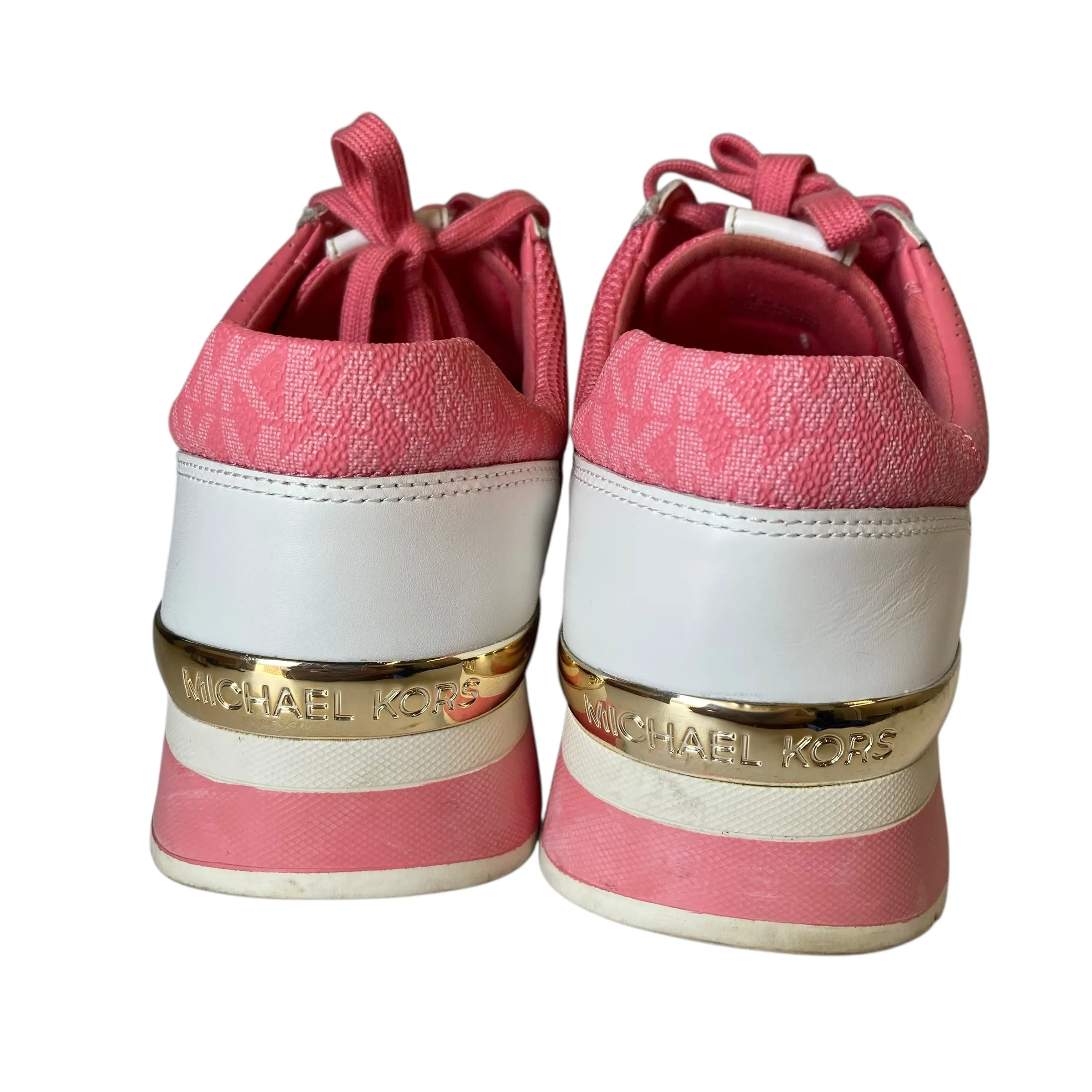 Shoes Designer By Michael Kors In Pink & White, Size:10