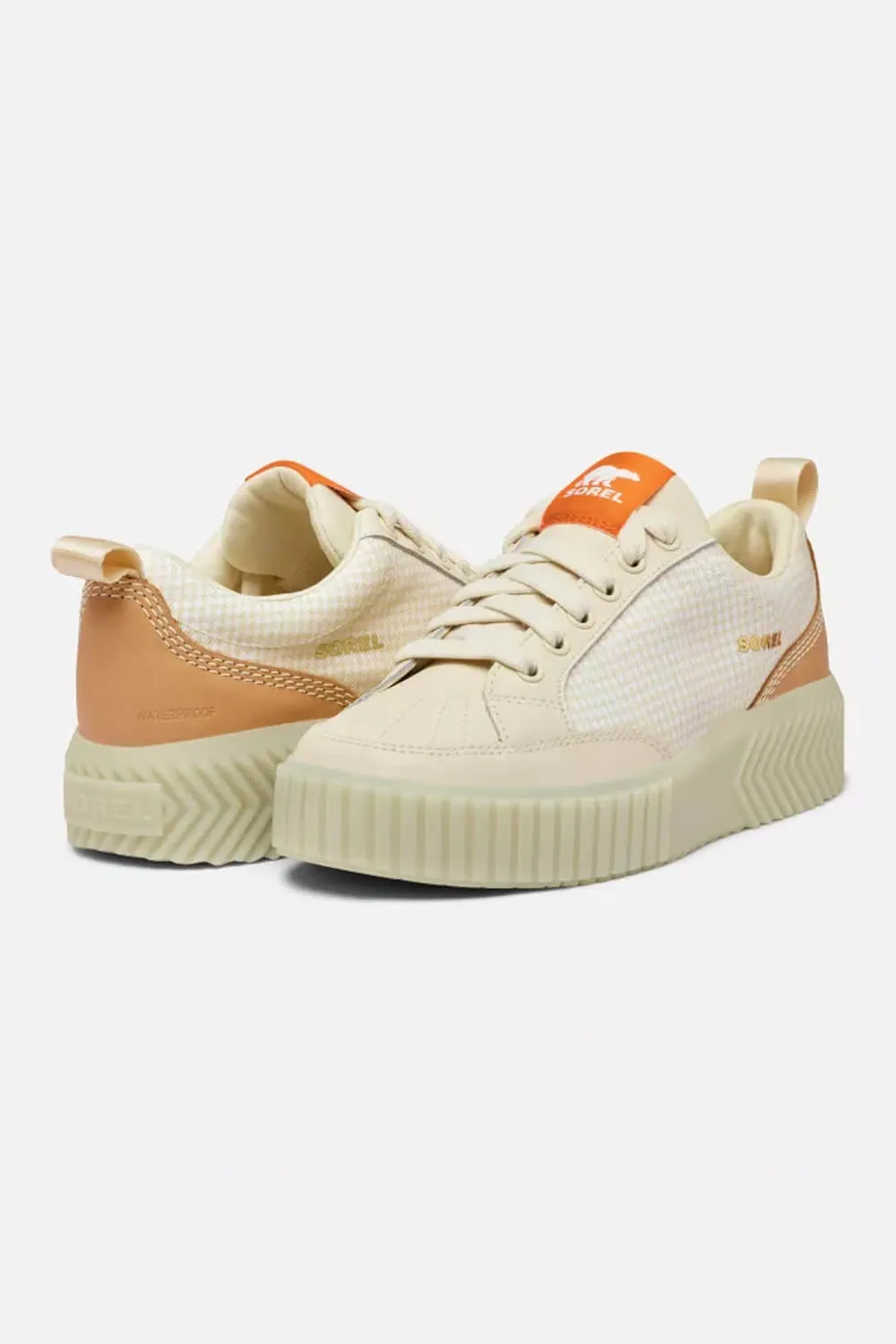 Sorel Out N About Ave Low Waterproof Sneakers for Women in Bleached Ceramic/Light Aloe | 2115191-165