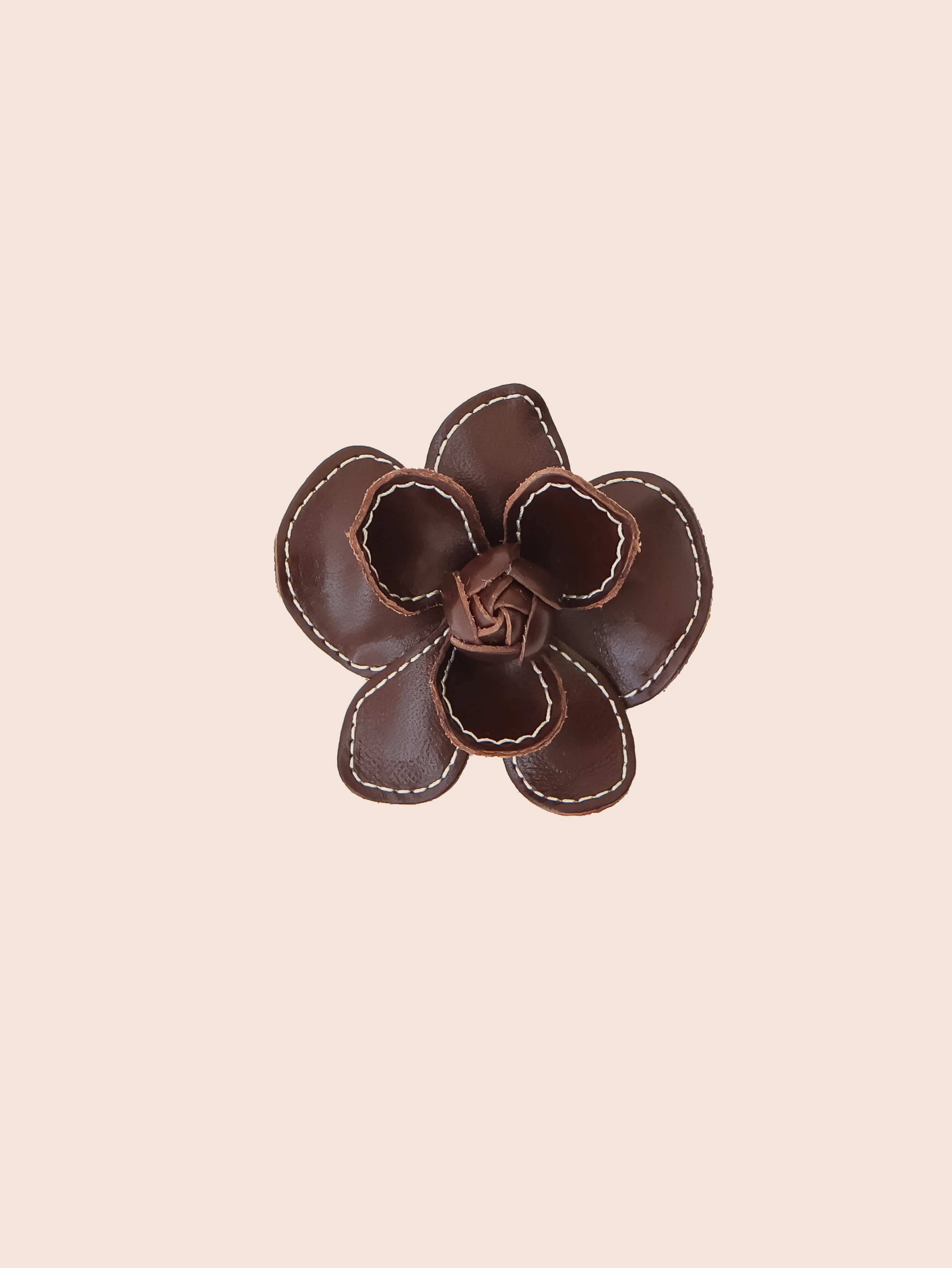 Stitch Flower Clip Brown Maguire