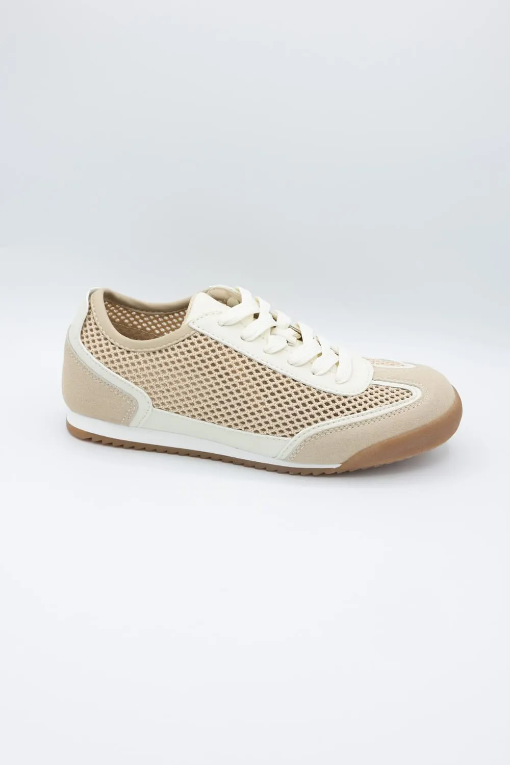 Top Moda Carly Mesh Sneakers for Women in Beige | CARLY-1 BEIGE